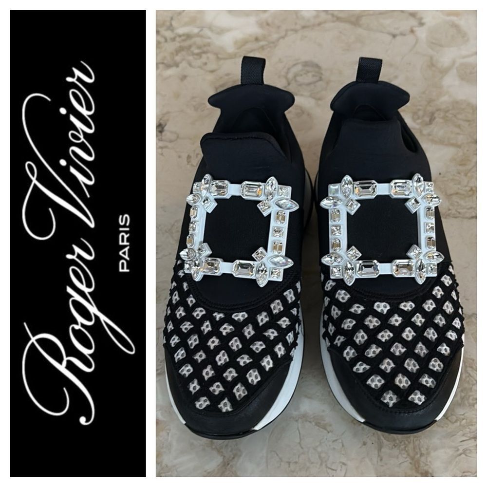 Roger Vivier Viv' Run Sneakers Black & White